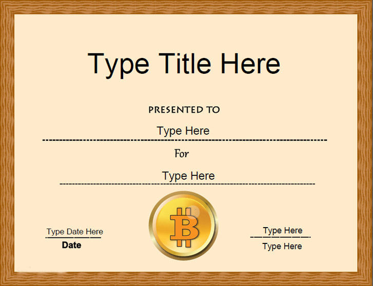 Bitcoin Certificate Spak